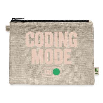 Coding Mode ON Programmer Developer Humor - Hemp Carry All Pouch - natural - Front