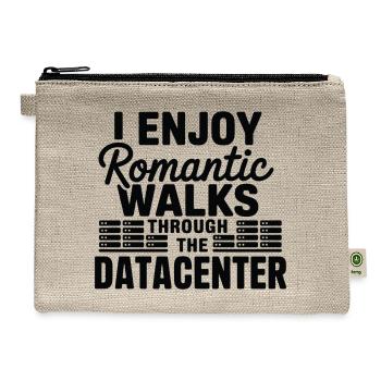 Romantic Walk Through Datacenter Tech Humor - Hemp Carry All Pouch - natural - Front
