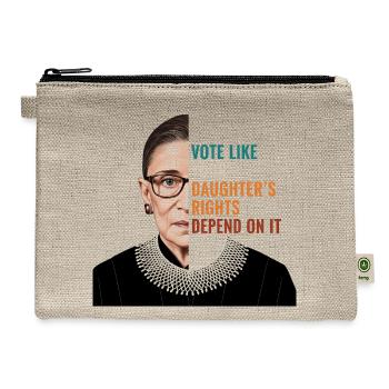 Vote Like Your Daughter's Rights - Hemp Carry All Pouch - natural - Front