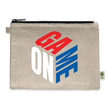GAME ON 3D Isometric Cube | Red White Blue Esports - Hemp Carry All Pouch - natural - Front