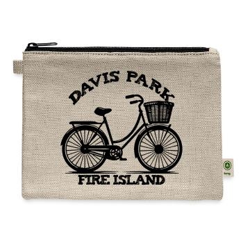 Davis Park Fire Island Bicycle summer beach family - Hemp Carry All Pouch - natural - Front