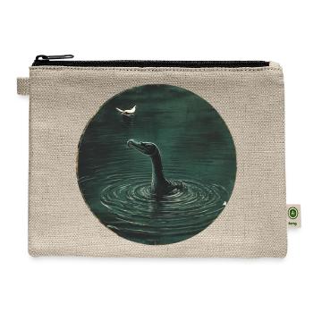 Lake Hollow Watcher Lake Monster Cryptid T-Shirt - Hemp Carry All Pouch - natural - Front