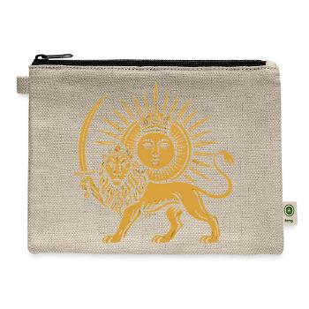 Solar Crowned Lion Emblem - Hemp Carry All Pouch - natural - Front