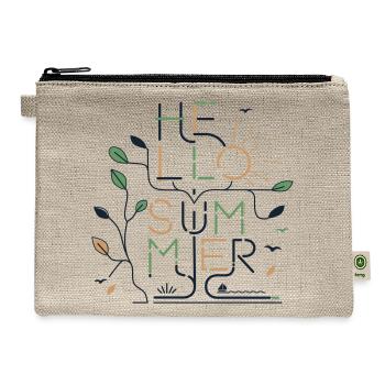 HELLO SUMMER VIBES – Minimal Monoline - Hemp Carry All Pouch - natural - Front