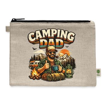 Camping Dad at Sunset Campfire - Hemp Carry All Pouch - natural - Front