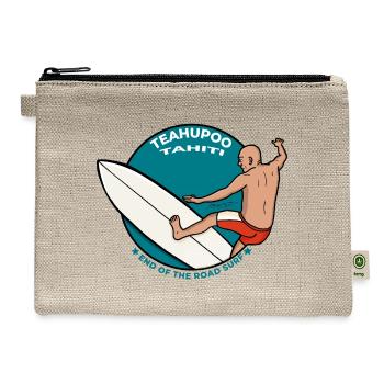 Teahupoo Tahiti French Polynesia End of the Road - Hemp Carry All Pouch - natural - Front