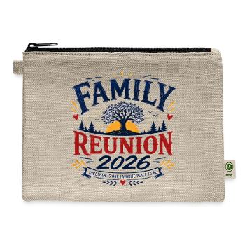 Family Reunion 2026 Emblem Design - Hemp Carry All Pouch - natural - Front