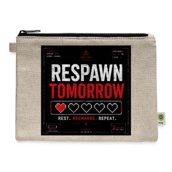 RESPAWN TOMORROW Gaming Aesthetic - Hemp Carry All Pouch - natural - Front
