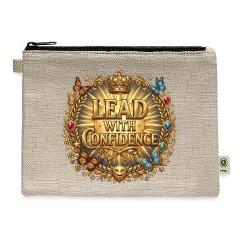 Lead with Confidence Golden Emblem - Hemp Carry All Pouch - natural - Front