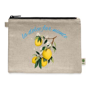 La Dolce Far Niente Lemon Motif - Hemp Carry All Pouch - natural - Front
