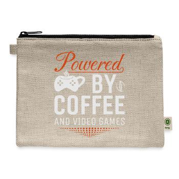 Powered By Coffee And Video Games - Hemp Carry All Pouch - natural - Front