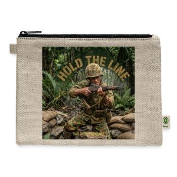 Hold The Line WWII Pacific Jungle - Hemp Carry All Pouch - natural - Front