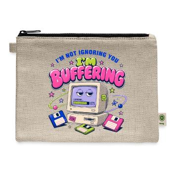 Buffering Buddy: Retro Computer - Hemp Carry All Pouch - natural - Front