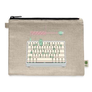Succulent Keyboard Bloom - Hemp Carry All Pouch - natural - Front
