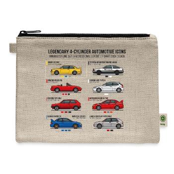 Car Design - JDM Sport Cars 4 Cylinders - Hemp Carry All Pouch - natural - Front