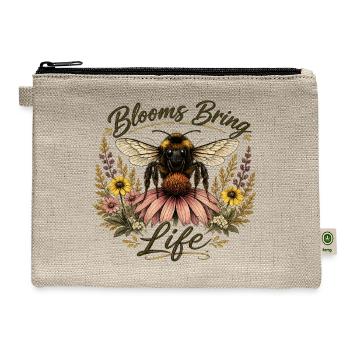 Blooms Bring Life - Hemp Carry All Pouch - natural - Front