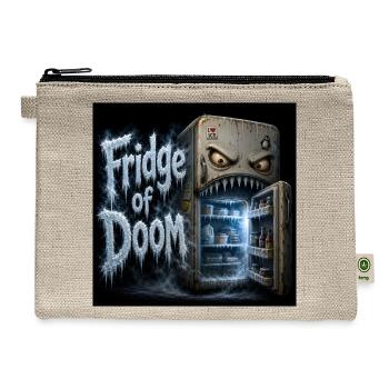 Fridge of Doom - Funny Scary Monster Refrigerator  - Hemp Carry All Pouch - natural - Front