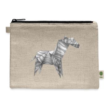 Origami Zebra Steed - Hemp Carry All Pouch - natural - Front