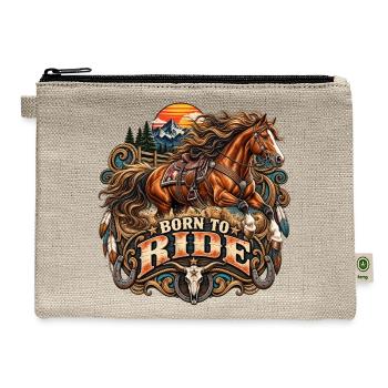 Born to Ride Western Horse - Hemp Carry All Pouch - natural - Front