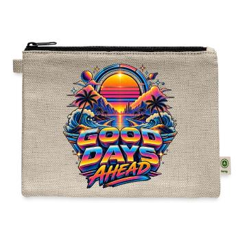 Neon Sunset Good Days Ahead - Hemp Carry All Pouch - natural - Front