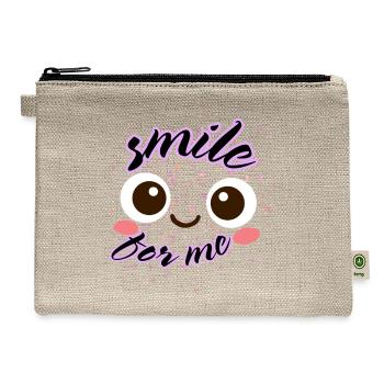 Smile Every Day Cute Happy Face Design - Hemp Carry All Pouch - natural - Front