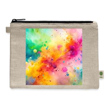 Rainbow Splash Abstract - Hemp Carry All Pouch - natural - Front