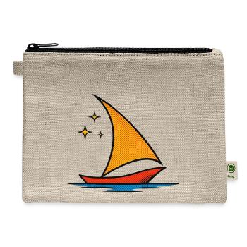 Pop Art Sailboat Splash - Hemp Carry All Pouch - natural - Front