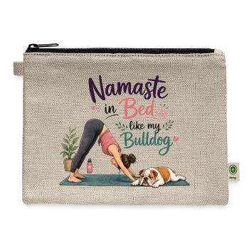 Namaste in Bed Like My Bulldog - Hemp Carry All Pouch - natural - Front