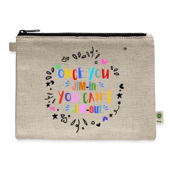 Once you JIM-in you can not JIM-out design - Hemp Carry All Pouch - natural - Front