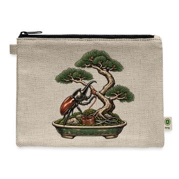Beetle Bonsai Watering Scene - Hemp Carry All Pouch - natural - Front