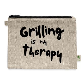 Grilling is my Therapy - Hemp Carry All Pouch - natural - Front