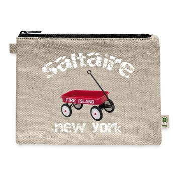 SALTAIRE Fire Island red wagon summer LI NY  - Hemp Carry All Pouch - natural - Front