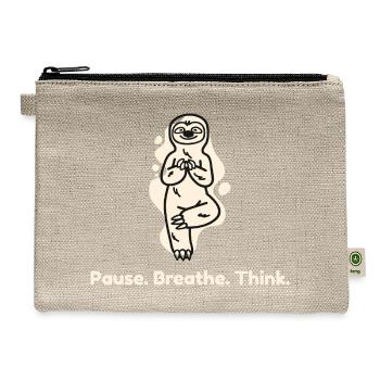 Pause_breathe_think - Hemp Carry All Pouch - natural - Front