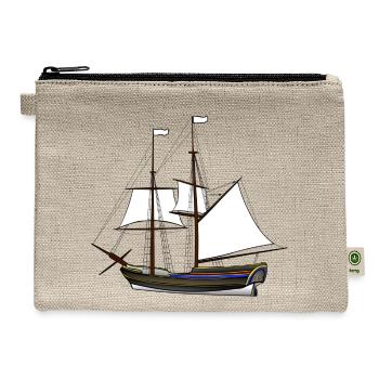 ship boat canoe sailboat submarine yacht anchor405 - Hemp Carry All Pouch - natural - Front