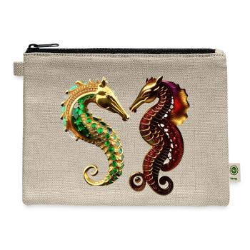 Sea Horses Unique Design - Hemp Carry All Pouch - natural - Front