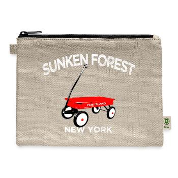 SUNKEN FOREST Fire Island red wagon summer NY - Hemp Carry All Pouch - natural - Front