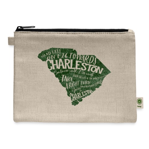 CharlestonDirections Green - Hemp Carry All Pouch
