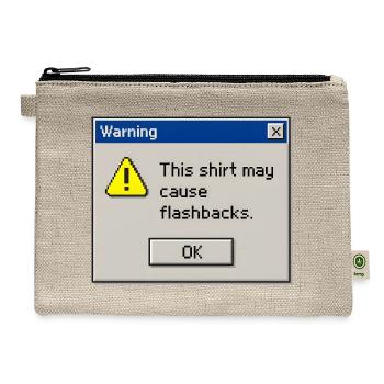 Retro 90s Computer Error Pop Up Flashbacks Meme - Hemp Carry All Pouch - natural - Front