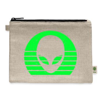 Alien Head Face Extraterrestrial Retro Vintage - Hemp Carry All Pouch - natural - Front