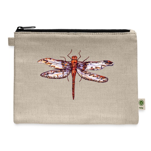 Dragonfly red - Hemp Carry All Pouch