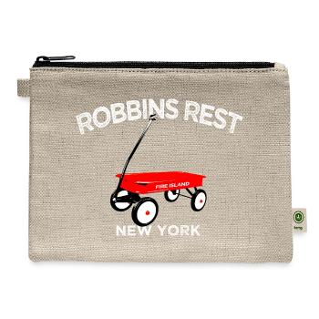 ROBBINS REST Fire Island red wagon Long Island NY  - Hemp Carry All Pouch - natural - Front
