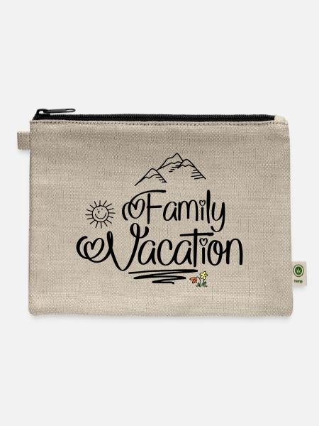 Family vacation - Hemp Carry All Pouch - natural