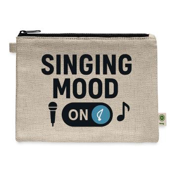 Singing Mood Microphone Graphic - Hemp Carry All Pouch - natural - Front