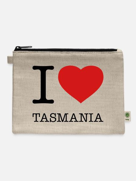 I LOVE TASMANIA - Hemp Carry All Pouch - natural