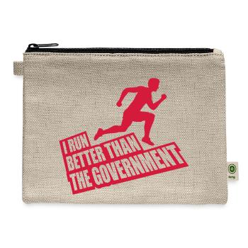 run better than government - Hemp Carry All Pouch - natural - Front