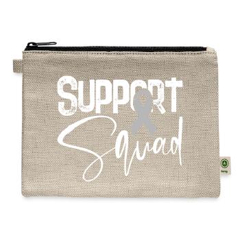 Brain Cancer Support Squad - Friend Family Support - Hemp Carry All Pouch - natural - Front