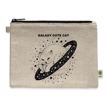 Galaxy Cut Cat - Hemp Carry All Pouch - natural - Front