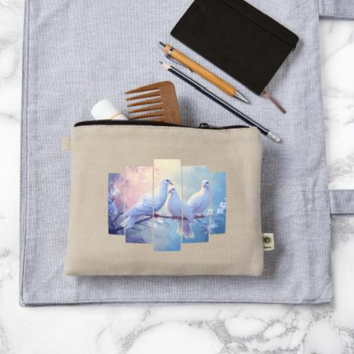 Symbols of Peace and Serenity - Hemp Carry All Pouch