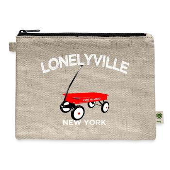 LONELYVILLE Fire Island red wagon Long Island NY - Hemp Carry All Pouch - natural - Front