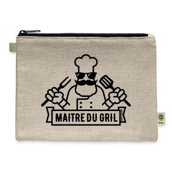 Grill Master (Grill / BBQ / BBQ / 1C) - Hemp Carry All Pouch - natural - Front